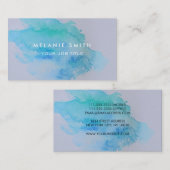 Modernes blaues Grün aquamarines Visitenkarte (Vorne/Hinten)