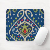 Modernes blaues Grün ikat Stammes- Muster Mousepad (Mit Mouse)