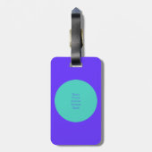 Modernes blaues Grün-Tupfen-Gewohnheits-Monogramm Gepäckanhänger (Rückseite vertikal)