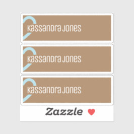 Modernes blaues Herz Form Vintag braun Halbherz Aufkleber