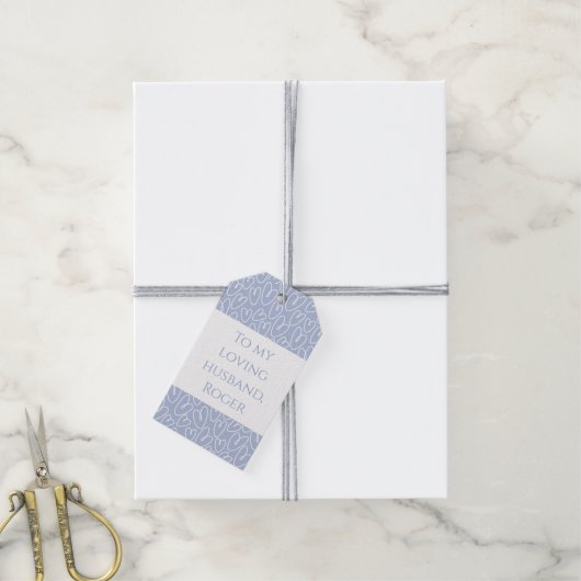 Modernes Blaues Herz Geschenkanhänger (Mit Garn)