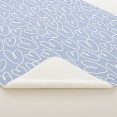Modernes Blaues Herz Sherpadecke (3/4)