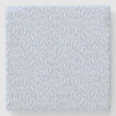 Modernes Blaues Herz Steinuntersetzer (Vorderseite)