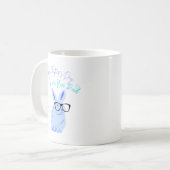 Modernes Blaues Kaninchen für den Vatertag Kaffeetasse (Vorderseite Links)