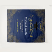 Modernes, blaues, klassisches Gold Grad Foto Wandteppich (Vorderseite (Horizontal))