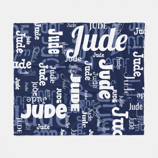 Modernes, blaues, Kurzes Muster Fleecedecke (Vorderseite (Horizontal))