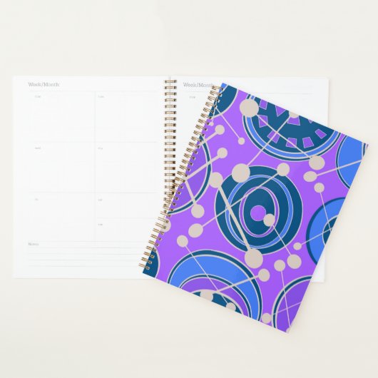 Modernes, blaues, lila und weißes Geodesign. Planer (Anzeige)