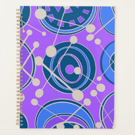 Modernes, blaues, lila und weißes Geodesign. Planer