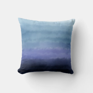 Modernes, blaues Lila Watercolor Kissen