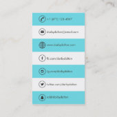 Modernes blaues Logo-Sozialmedium-Visitenkarte Visitenkarte (Rückseite)