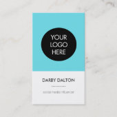 Modernes blaues Logo-Sozialmedium-Visitenkarte Visitenkarte (Vorderseite)