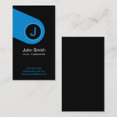 Modernes blaues Monogramm-ziviler Ingenieur Visitenkarte (Vorne/Hinten)