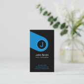 Modernes blaues Monogramm-ziviler Ingenieur Visitenkarte (Stehend Vorderseite)