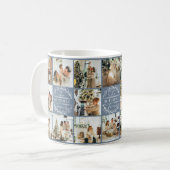 Modernes, blaues Multi-Foto Collage Keepake Kaffeetasse (Vorderseite Links)