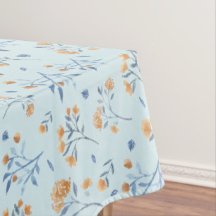 Modernes Blaues Muster für Vintage Wildblume Tischdecke