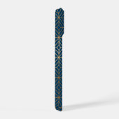 Modernes blaues Muster iPhone 15 Hülle (Rechte Seite)