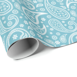 Modernes blaues Paisley-Muster Geschenkpapier