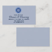 Modernes blaues Papier schneiden Mandala Hochzeits Begleitkarte (Vorne/Hinten)