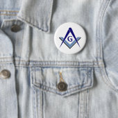 Modernes blaues Quadrat u. Kompassse Button (Beispiel)