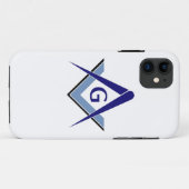Modernes blaues Quadrat u. Kompassse Case-Mate iPhone Hülle (Rückseite (Horizontal))