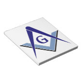 Modernes blaues Quadrat u. Kompassse Notizblock (angewinkelt)