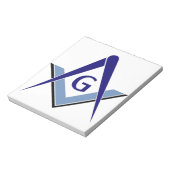Modernes blaues Quadrat u. Kompassse Notizblock (Rotiert)