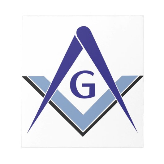 Modernes blaues Quadrat u. Kompassse Notizblock (Vorderseite)