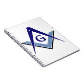 Modernes blaues Quadrat u. Kompassse Notizblock (Rechte Seite)