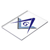 Modernes blaues Quadrat u. Kompassse Notizblock (Linke Seite)