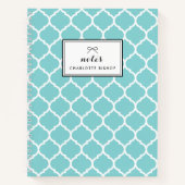 Modernes blaues Quatrefolienmuster Personalisiert Notizblock (Vorderseite)