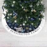 Modernes Blaues Schneeflocken im Mittelalter Perso Polyester Weihnachtsbaumdecke<br><div class="desc">Moderner Blauschneeflocke Personalisierter Baumrock Mitte des Jahrhunderts. Genießen Sie den Winterzauber mit unserem Vintag inspiriert Weihnachtsbaumrock. Feine Schneeflocken tanzen über eine ruhige blaue Kulisse und schaffen ein Gefühl der Ruhe und des Staunens. Fügen Sie Ihren Namen oder Ihr Lieblingsangebot hinzu. Wenn Sie Hilfe beim Design oder den passenden Produkten benötigen,...</div>