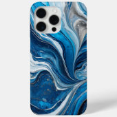 Modernes blaues Silber Eleganter Marmor Case-Mate iPhone Hülle (Rückseite)