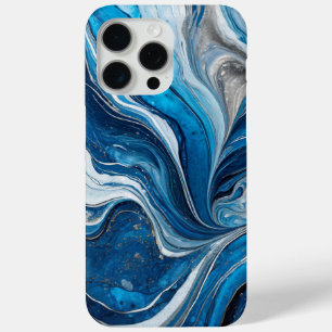 Modernes blaues Silber Eleganter Marmor Case-Mate iPhone Hülle