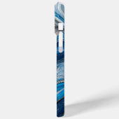 Modernes blaues Silber Eleganter Marmor Case-Mate iPhone Hülle (Rückseite / Links)