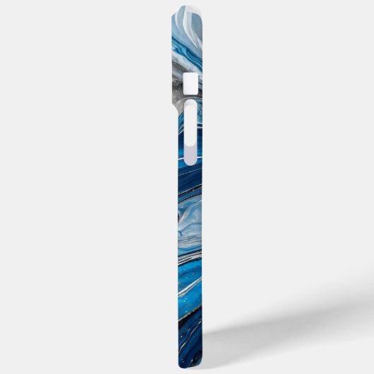 Modernes blaues Silber Eleganter Marmor Case-Mate iPhone Hülle (Rückseite / Links)
