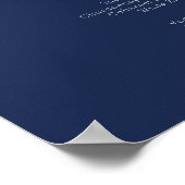 Modernes, blaues Silver Wedding Drinks Menü der Ma Poster (Ecke)
