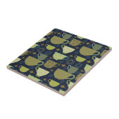 Modernes blaues Teakup der Marine Mitte des Jahrhu Fliese (Seite)