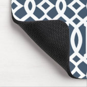 Modernes blaues Trellis-Muster Mousepad (Ecke)