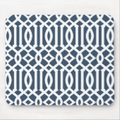 Modernes blaues Trellis-Muster Mousepad (Vorne)