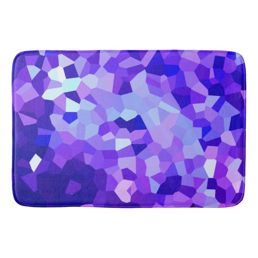 Modernes blaues und lila beflecktes badematte (Vorderseite)