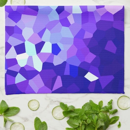 Modernes blaues und lila beflecktes geschirrtuch (Gefaltet)