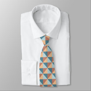 Modernes blaues und orange geometrisches krawatte