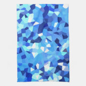 Modernes blaues und weißes Buntglas-Ozean-Mosaik Geschirrtuch (Vertikal)