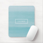 Modernes blaues Wasserfarbmuster Mousepad (Mit Mouse)