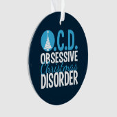 Modernes blaues Weihnachten besessen gewesen Ornament (Vorderseite)