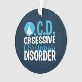 Modernes blaues Weihnachten besessen gewesen Ornament (Vorderseite)