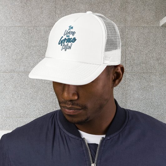 Modernes blaues Weiß Leben im Baseball des Grace L Truckerkappe