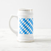 Modernes blaues weißes Bayernmuster Bierglas (Links)