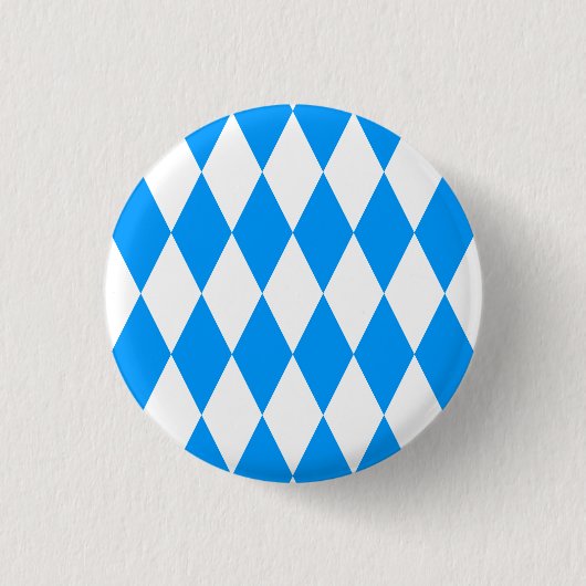Modernes blaues weißes Bayernmuster Button (Vorderseite)