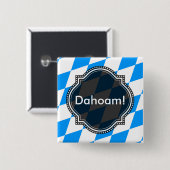 Modernes blaues weißes Bayernmuster Button (Vorne & Hinten)